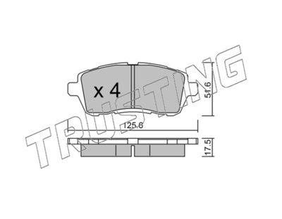 8092 TRUSTING Комплект тормозных колодок, дисковый тормоз