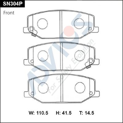 SN304P ADVICS Комплект тормозных колодок, дисковый тормоз