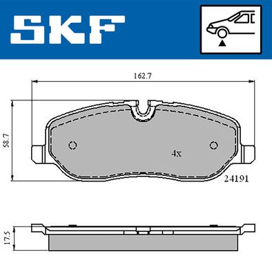 VKBP80306 SKF Комплект тормозных колодок, дисковый тормоз