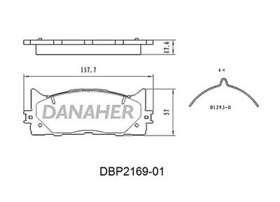DBP216901 DANAHER Комплект тормозных колодок, дисковый тормоз