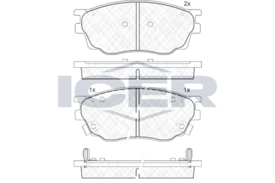 181542 ICER Комплект тормозных колодок, дисковый тормоз