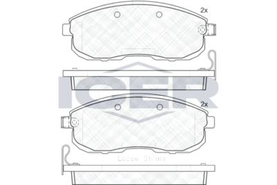 181882200 ICER Комплект тормозных колодок, дисковый тормоз