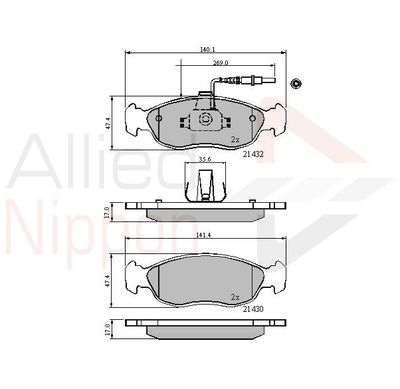 ADB1570 COMLINE Комплект тормозных колодок, дисковый тормоз