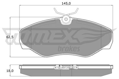 TX1308 TOMEX Brakes Комплект тормозных колодок, дисковый тормоз