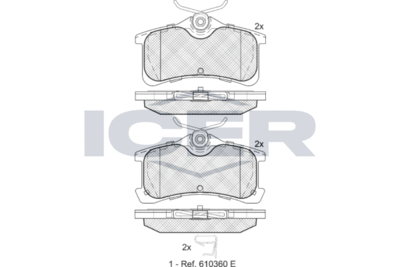 181728 ICER Комплект тормозных колодок, дисковый тормоз