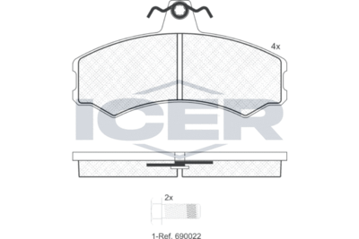 181890 ICER Комплект тормозных колодок, дисковый тормоз