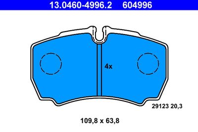 13046049962 ATE Комплект тормозных колодок, дисковый тормоз