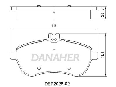 DBP202802 DANAHER Комплект тормозных колодок, дисковый тормоз