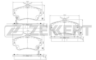 BS1279 ZEKKERT Комплект тормозных колодок, дисковый тормоз