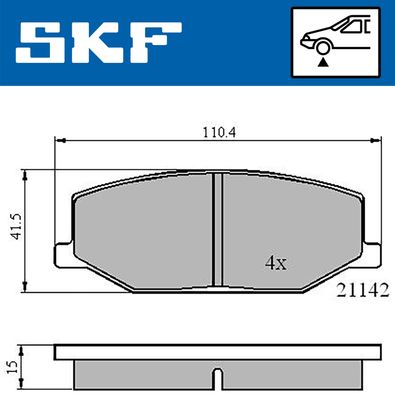 VKBP80457 SKF Комплект тормозных колодок, дисковый тормоз