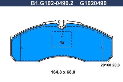 B1G10204902 GALFER Комплект тормозных колодок, дисковый тормоз