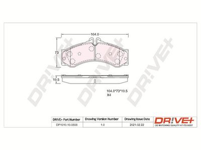 DP1010100808 Dr!ve+ Комплект тормозных колодок, дисковый тормоз