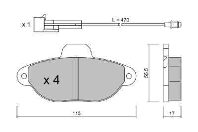 BPFI1001 AISIN Комплект тормозных колодок, дисковый тормоз