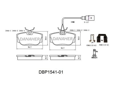DBP154101 DANAHER Комплект тормозных колодок, дисковый тормоз