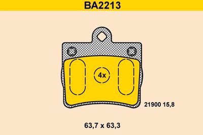 BA2213 BARUM Комплект тормозных колодок, дисковый тормоз