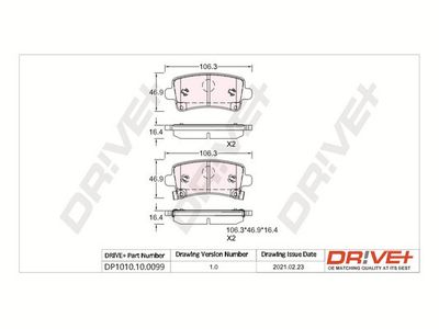 DP1010100099 Dr!ve+ Комплект тормозных колодок, дисковый тормоз