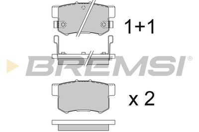 BP2544 BREMSI Комплект тормозных колодок, дисковый тормоз