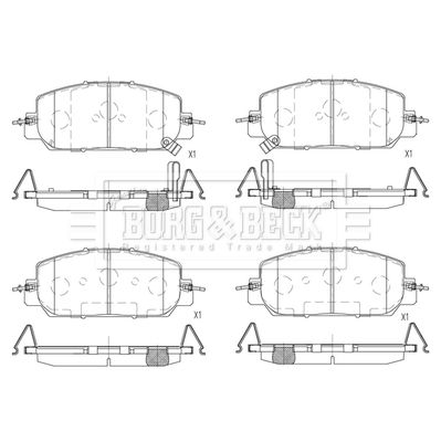 BBP2833 BORG & BECK Комплект тормозных колодок, дисковый тормоз