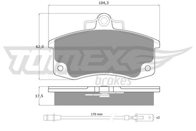 TX10361 TOMEX Brakes Комплект тормозных колодок, дисковый тормоз