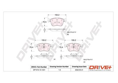DP1010101231 Dr!ve+ Комплект тормозных колодок, дисковый тормоз