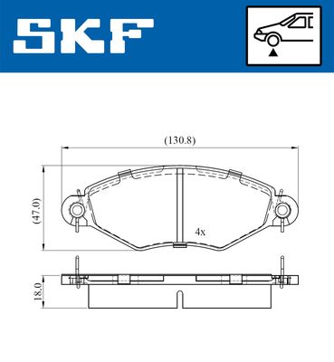 VKBP80470 SKF Комплект тормозных колодок, дисковый тормоз