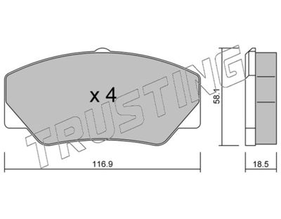 0580 TRUSTING Комплект тормозных колодок, дисковый тормоз