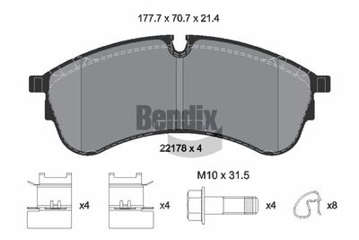 BPD1623 BENDIX Braking Комплект тормозных колодок, дисковый тормоз