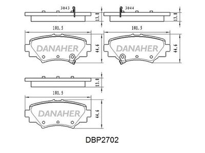 DBP2702 DANAHER Комплект тормозных колодок, дисковый тормоз