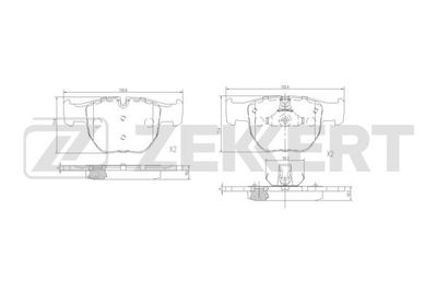 BS1192 ZEKKERT Комплект тормозных колодок, дисковый тормоз