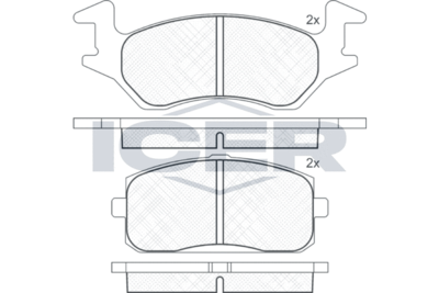 180629 ICER Комплект тормозных колодок, дисковый тормоз
