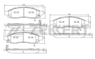 BS2854 ZEKKERT Комплект тормозных колодок, дисковый тормоз