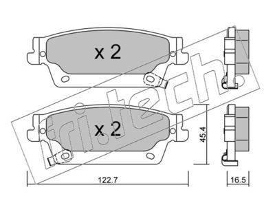7170 fri.tech. Комплект тормозных колодок, дисковый тормоз