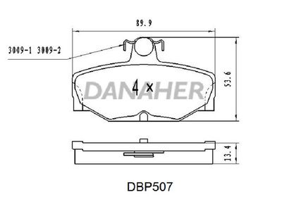 DBP507 DANAHER Комплект тормозных колодок, дисковый тормоз