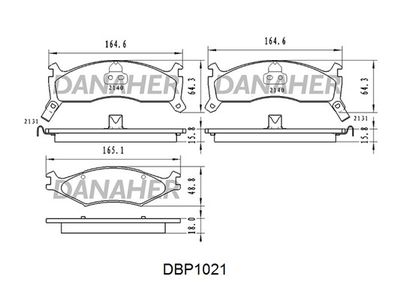 DBP1021 DANAHER Комплект тормозных колодок, дисковый тормоз