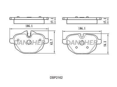 DBP2162 DANAHER Комплект тормозных колодок, дисковый тормоз