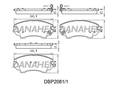 DBP20811 DANAHER Комплект тормозных колодок, дисковый тормоз