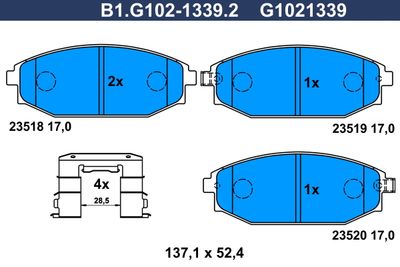 B1G10213392 GALFER Комплект тормозных колодок, дисковый тормоз