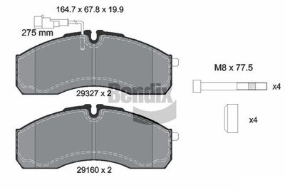 BPD2295 BENDIX Braking Комплект тормозных колодок, дисковый тормоз