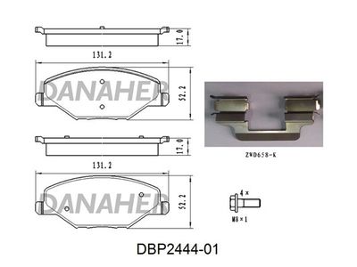 DBP244401 DANAHER Комплект тормозных колодок, дисковый тормоз