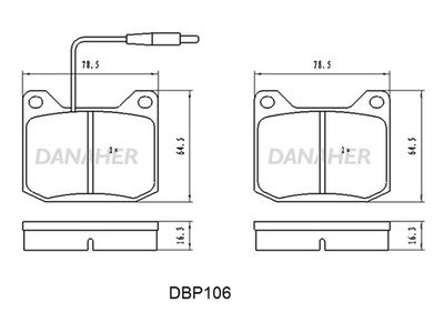 DBP106 DANAHER Комплект тормозных колодок, дисковый тормоз