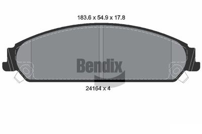 BPD2101 BENDIX Braking Комплект тормозных колодок, дисковый тормоз