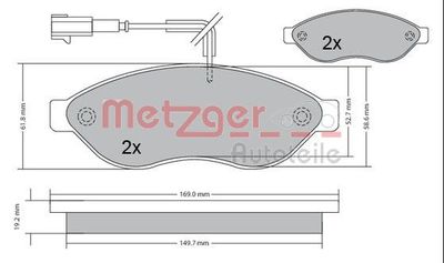 1170348 METZGER Комплект тормозных колодок, дисковый тормоз