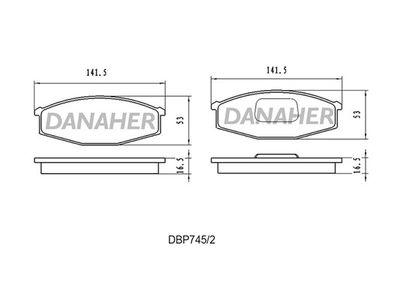 DBP7452 DANAHER Комплект тормозных колодок, дисковый тормоз