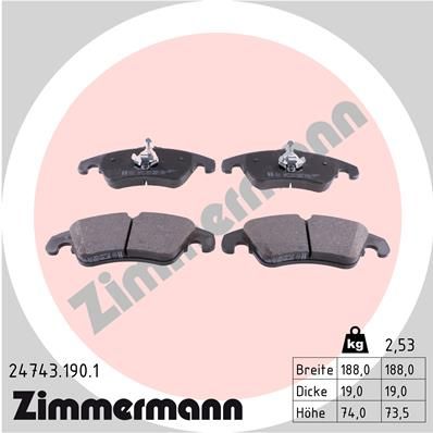 247431901 ZIMMERMANN Комплект тормозных колодок, дисковый тормоз