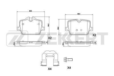 BS1328 ZEKKERT Комплект тормозных колодок, дисковый тормоз