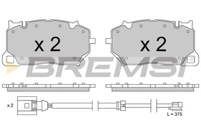 BP3856 BREMSI Комплект тормозных колодок, дисковый тормоз