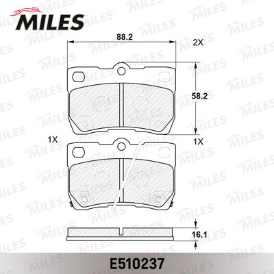 E510237 MILES Комплект тормозных колодок, дисковый тормоз