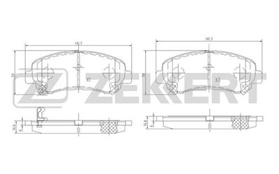 BS2296 ZEKKERT Комплект тормозных колодок, дисковый тормоз