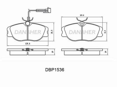 DBP1536 DANAHER Комплект тормозных колодок, дисковый тормоз