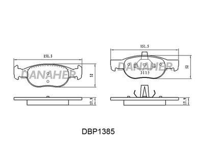 DBP1385 DANAHER Комплект тормозных колодок, дисковый тормоз